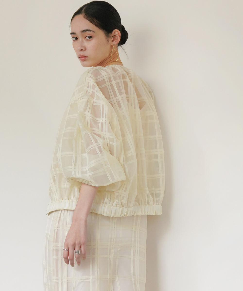 シアーチェックブルゾン