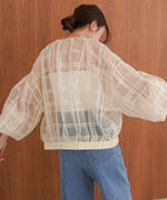 シアーチェックブルゾン