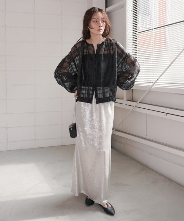 シアーチェックブルゾン