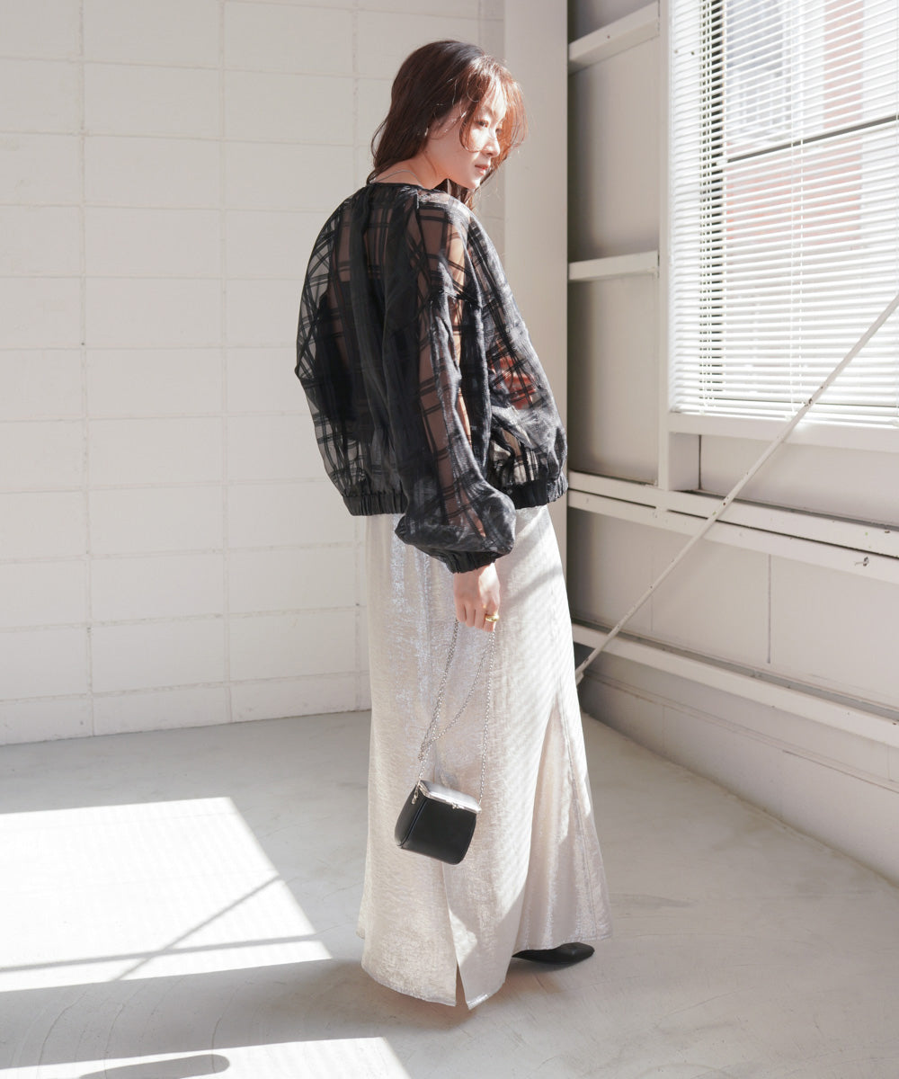 シアーチェックブルゾン