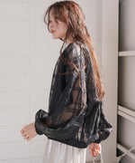 シアーチェックブルゾン