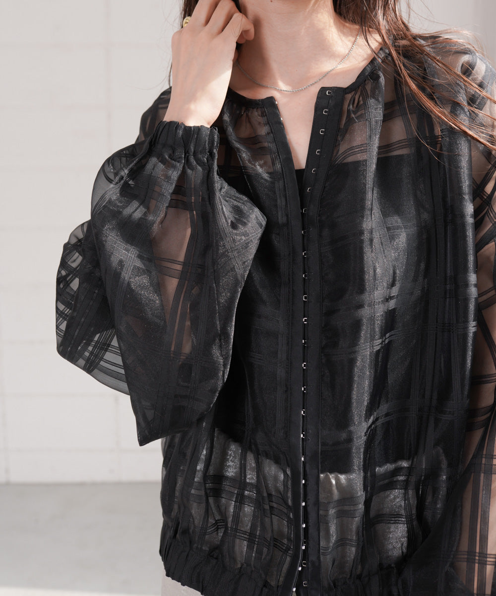 シアーチェックブルゾン