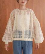 シアーチェックブルゾン