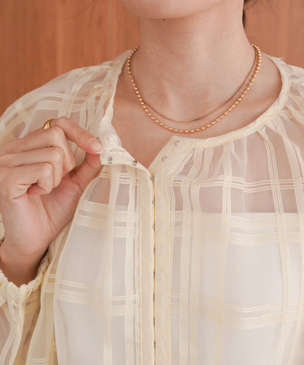 シアーチェックブルゾン