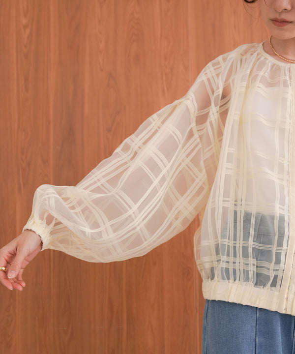 シアーチェックブルゾン