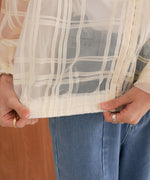 シアーチェックブルゾン