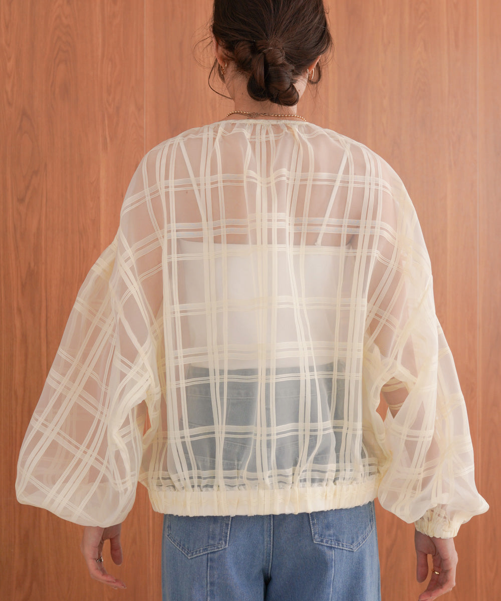 シアーチェックブルゾン