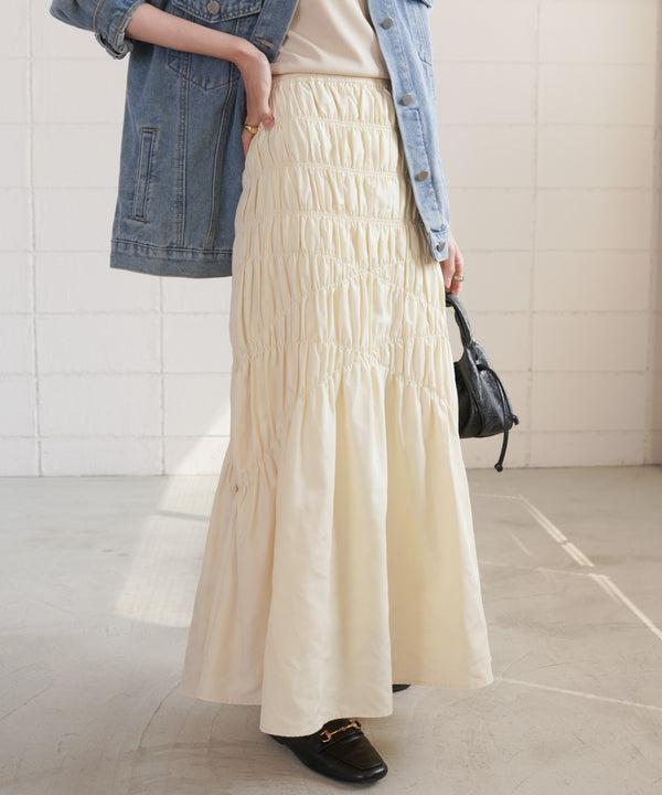 シャーリングギャザースカート