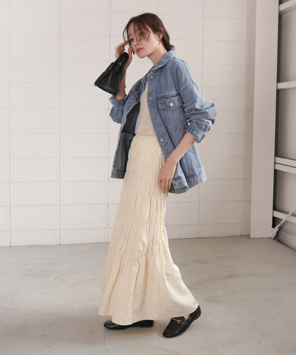 シャーリングギャザースカート