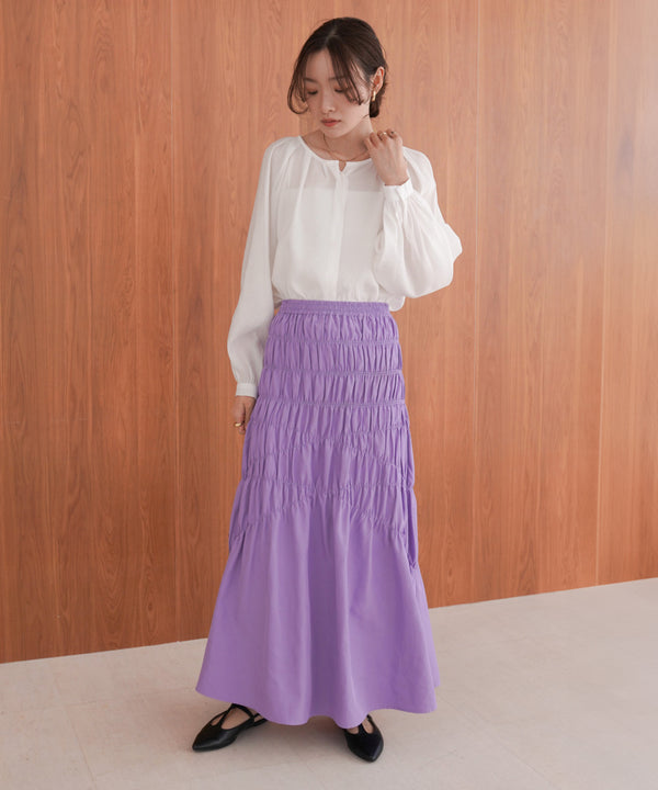 シャーリングギャザースカート