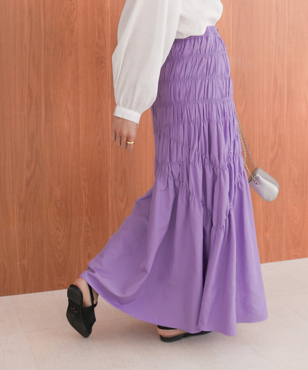 シャーリングギャザースカート