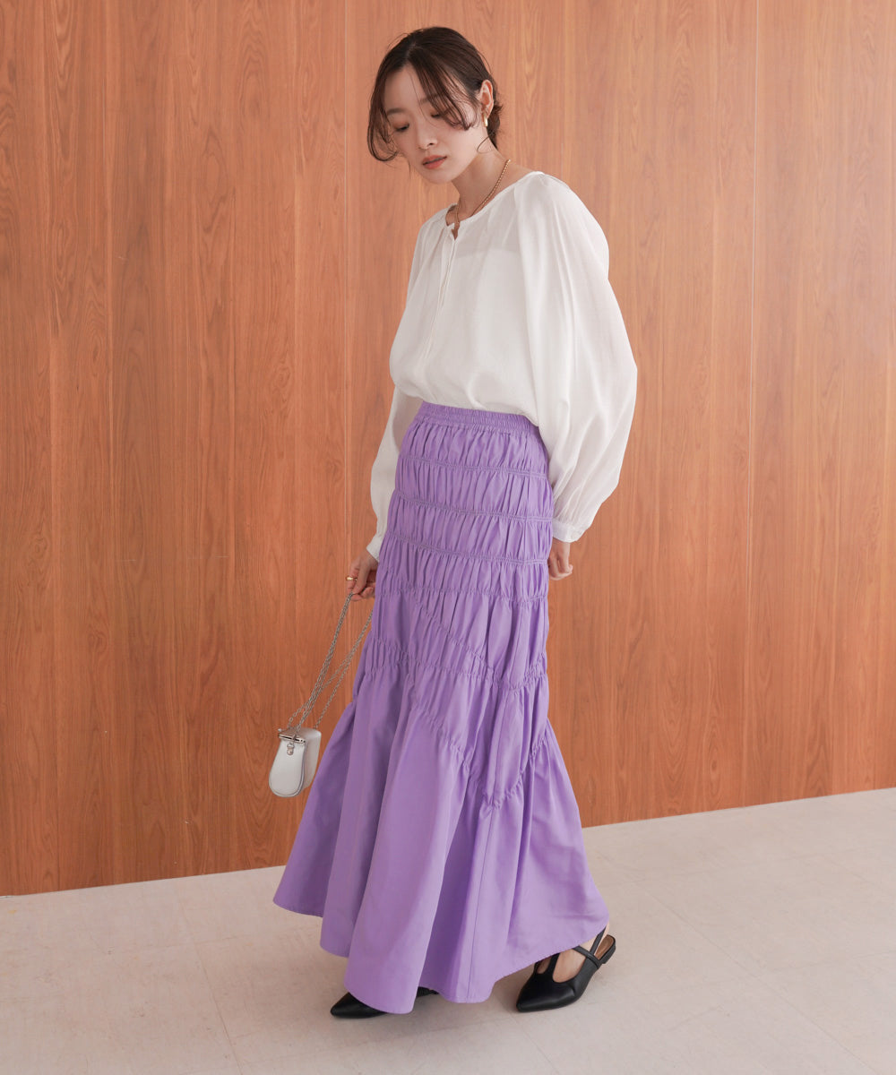 シャーリングギャザースカート