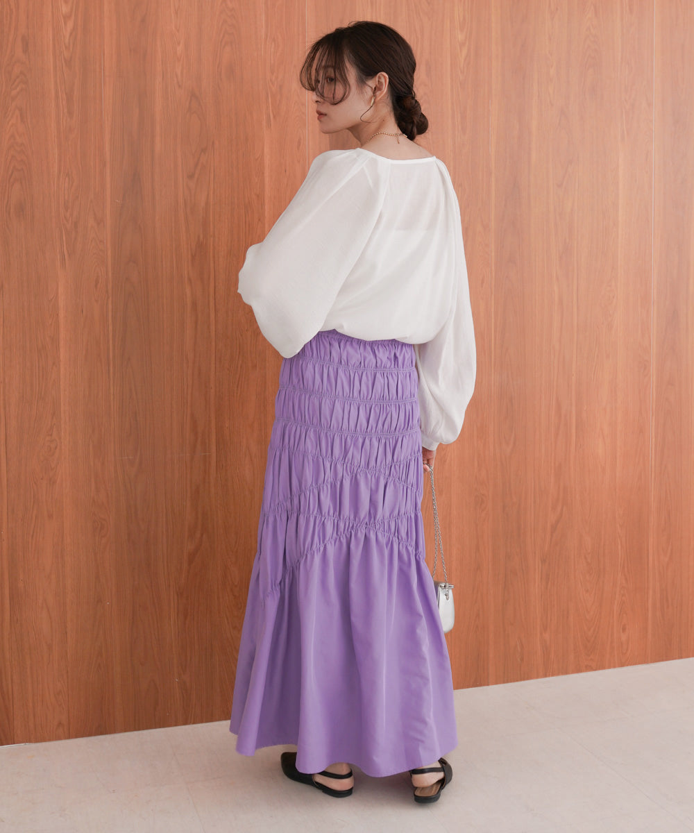 シャーリングギャザースカート