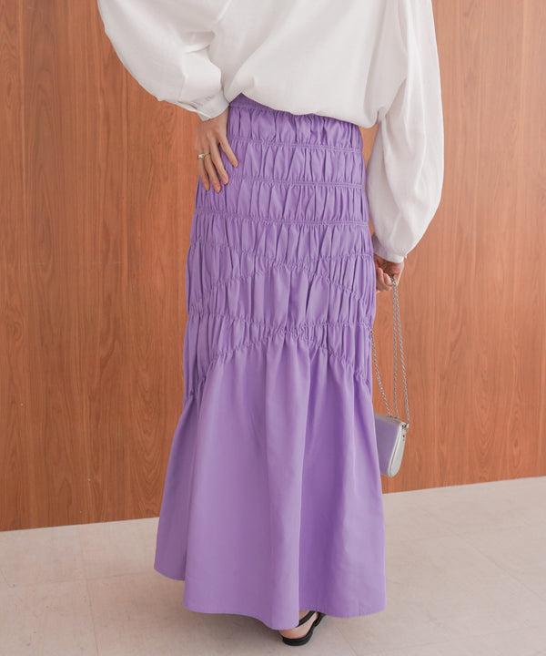 シャーリングギャザースカート