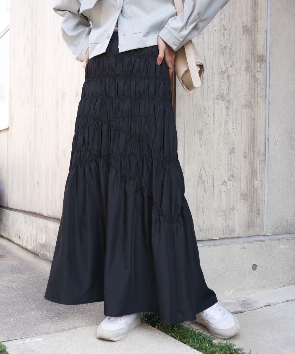 シャーリングギャザースカート