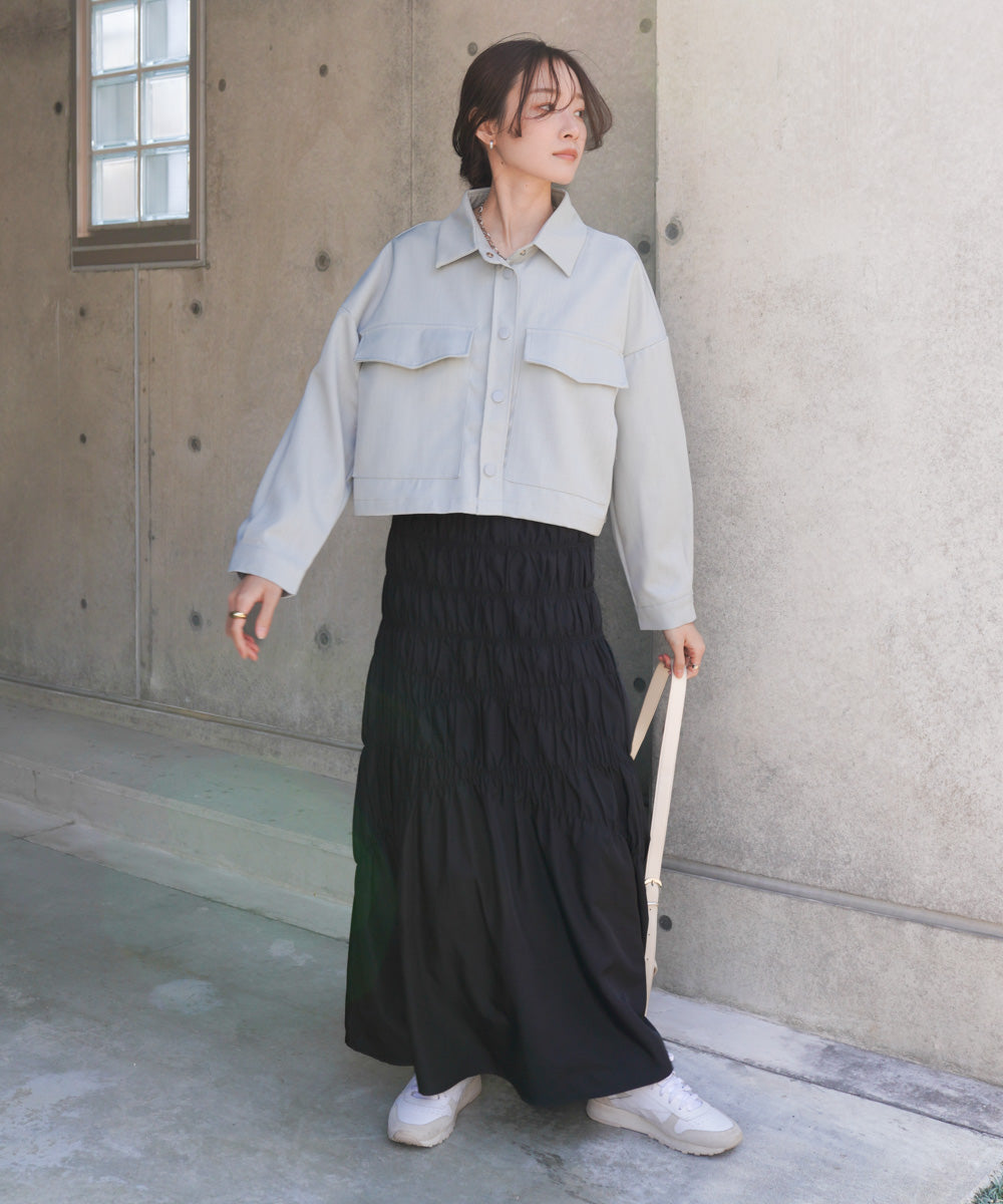 シャーリングギャザースカート
