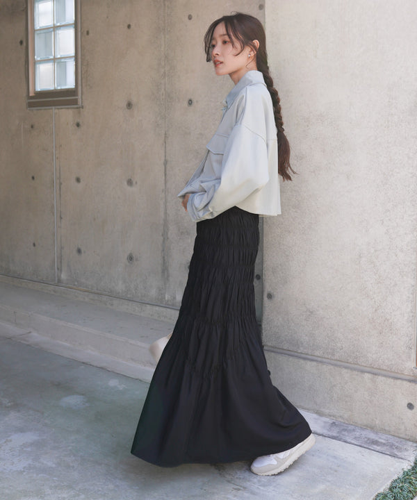 シャーリングギャザースカート