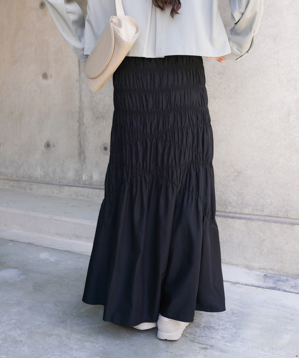 シャーリングギャザースカート