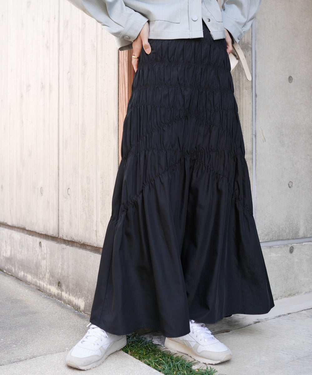 シャーリングギャザースカート