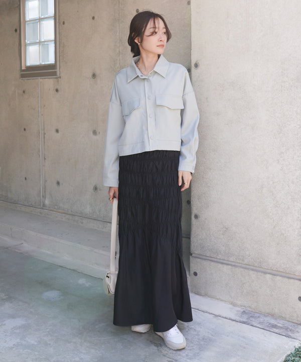 シャーリングギャザースカート