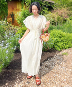 【S・Mサイズ展開】フロント刺繍ウエストシャーリングワンピース