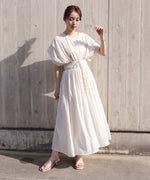 【S・Mサイズ展開】フロント刺繍ウエストシャーリングワンピース