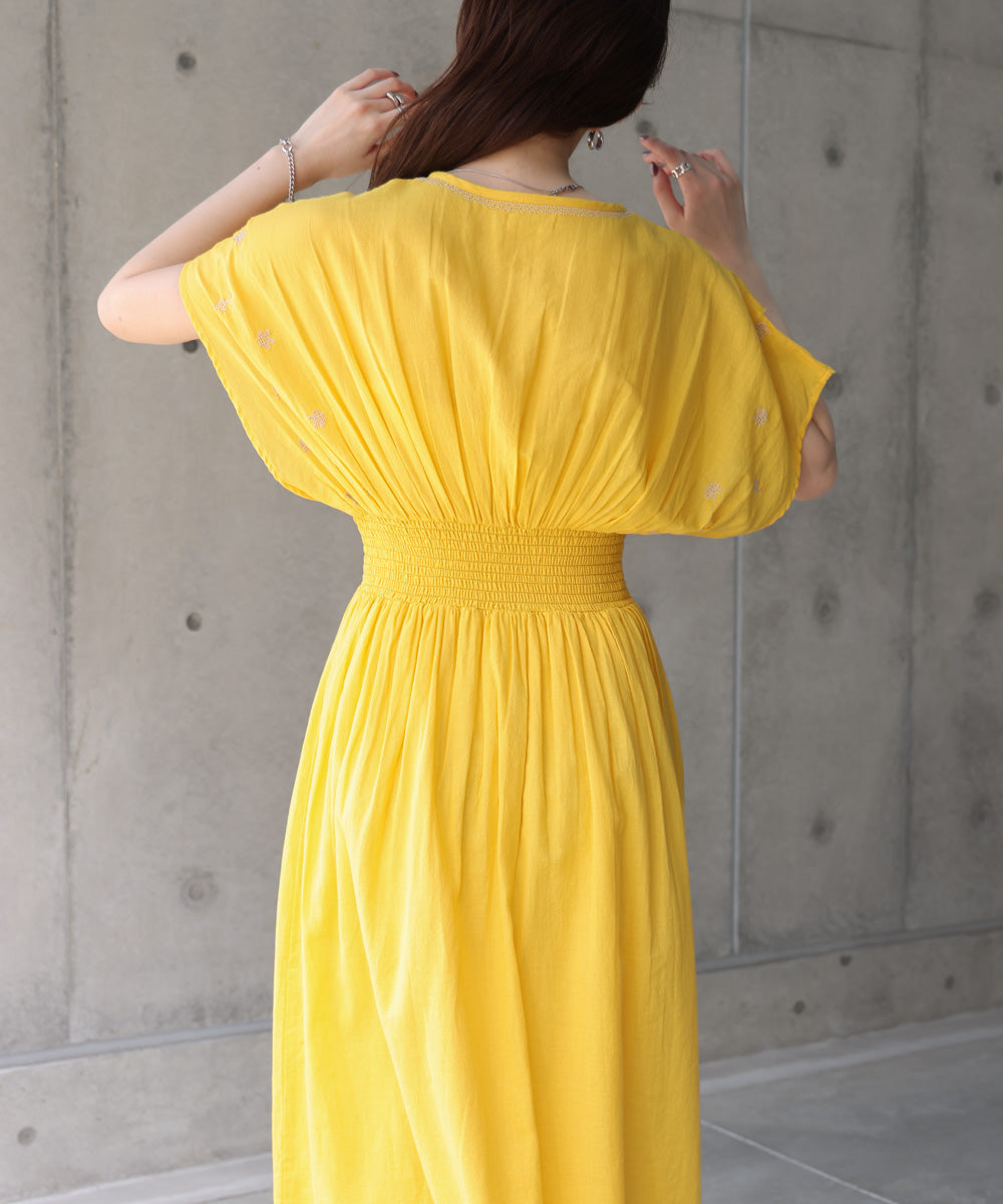 フロント刺繍ウエストシャーリングワンピース