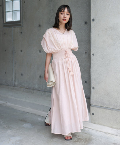 フロント刺繍ウエストシャーリングワンピース