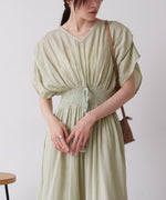 【S・Mサイズ展開】フロント刺繍ウエストシャーリングワンピース