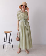 【S・Mサイズ展開】フロント刺繍ウエストシャーリングワンピース