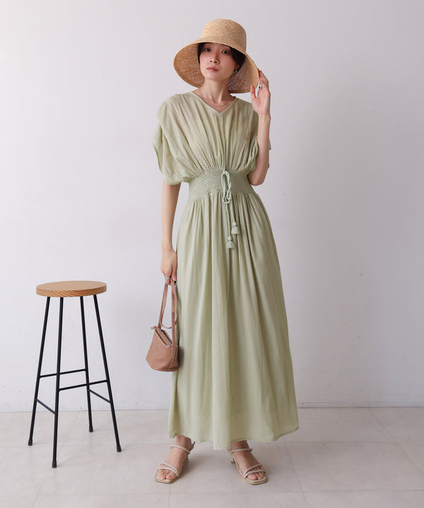 【S・Mサイズ展開】フロント刺繍ウエストシャーリングワンピース