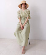 【S・Mサイズ展開】フロント刺繍ウエストシャーリングワンピース