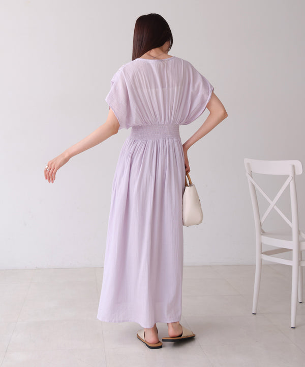 【S・Mサイズ展開】フロント刺繍ウエストシャーリングワンピース