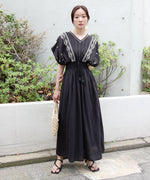 【S・Mサイズ展開】フロント刺繍ウエストシャーリングワンピース