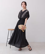 【S・Mサイズ展開】フロント刺繍ウエストシャーリングワンピース