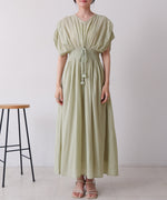 【S・Mサイズ展開】フロント刺繍ウエストシャーリングワンピース