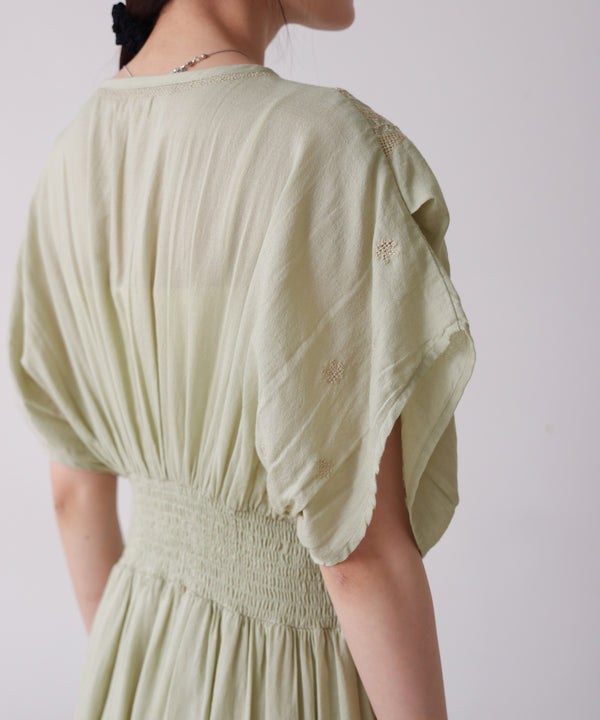 【S・Mサイズ展開】フロント刺繍ウエストシャーリングワンピース