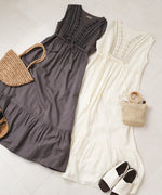 【S・Mサイズ展開】パネル刺繍ノースリワンピース