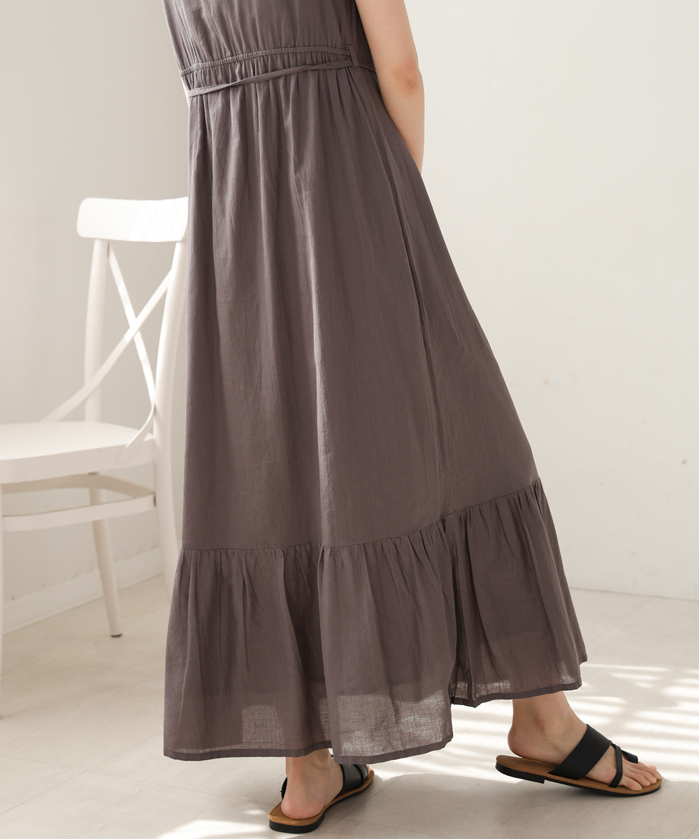 【S・Mサイズ展開】パネル刺繍ノースリワンピース