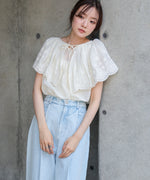 コットンボイルパンチングレースブラウス