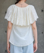 コットンボイルパンチングレースブラウス