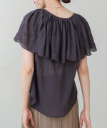 コットンボイルパンチングレースブラウス