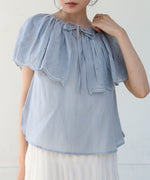 コットンボイルパンチングレースブラウス