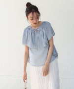 コットンボイルパンチングレースブラウス