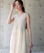 【S・M・Lサイズ展開】クロシェコンビキャミワンピース