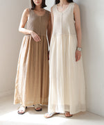 【S・M・Lサイズ展開】クロシェコンビキャミワンピース