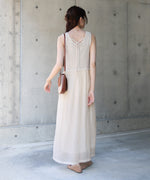 【S・M・Lサイズ展開】クロシェコンビキャミワンピース