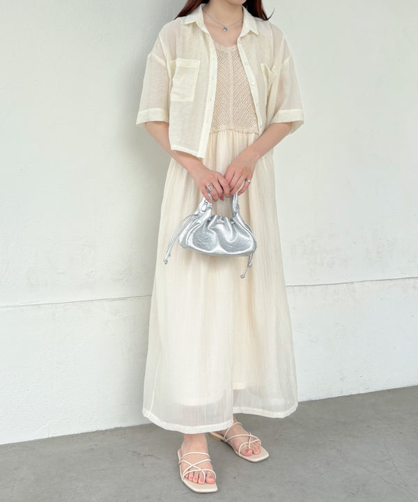 【S・M・Lサイズ展開】クロシェコンビキャミワンピース