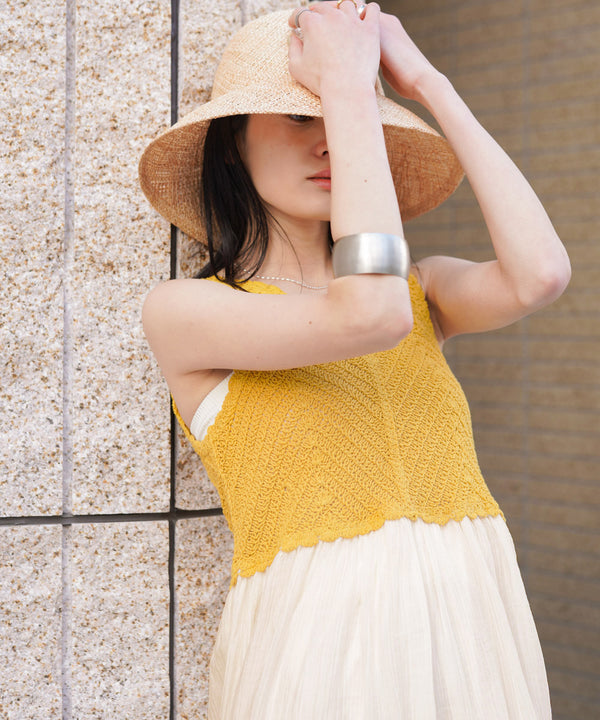 【S・M・Lサイズ展開】クロシェコンビキャミワンピース