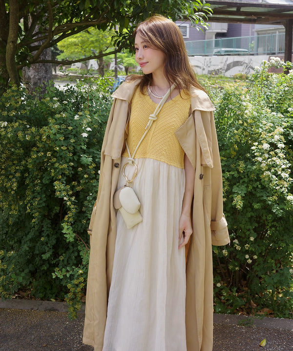 【S・M・Lサイズ展開】クロシェコンビキャミワンピース